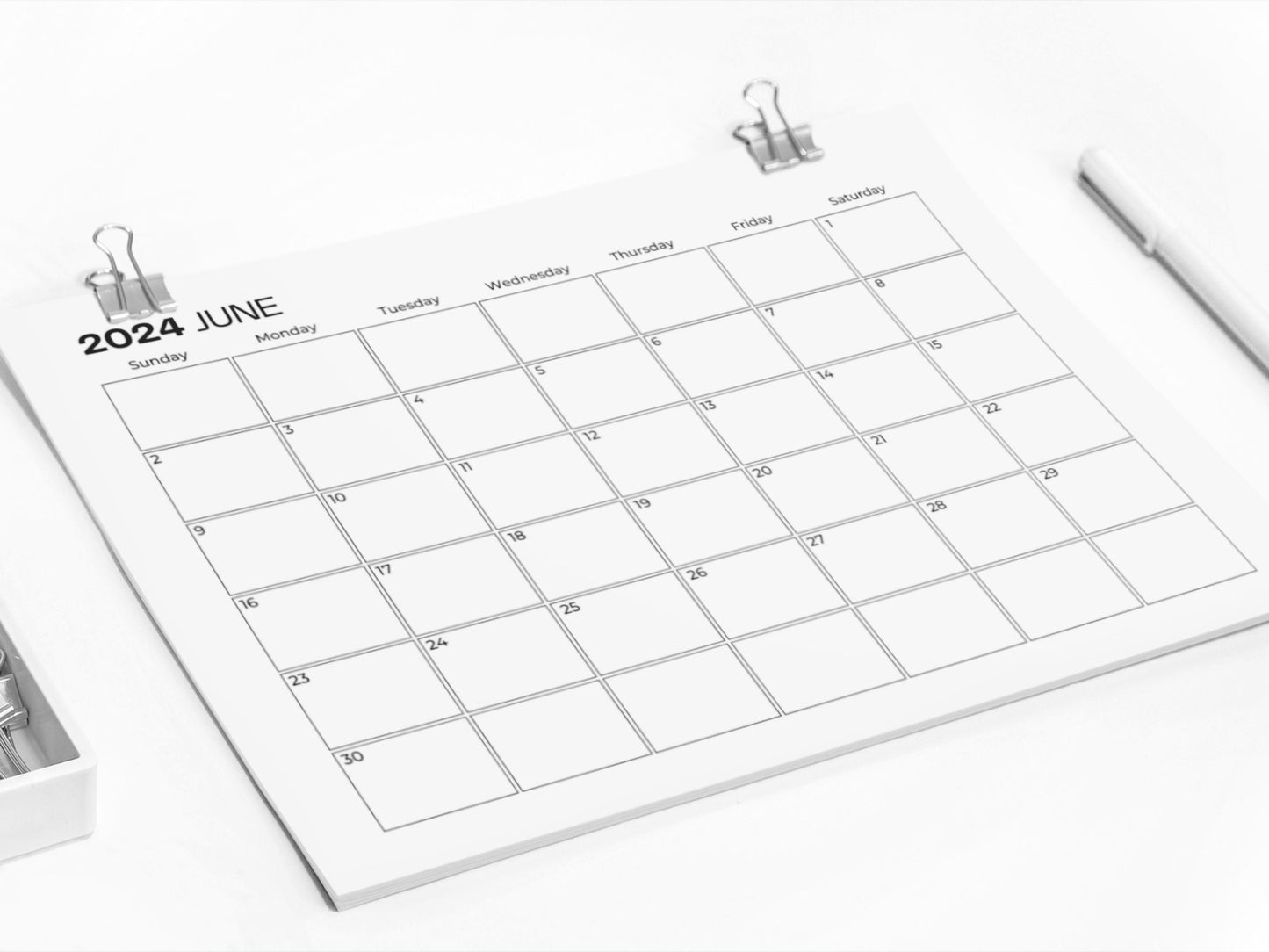 2024 Planner | 2024 Printable Calendar | Minimalist Calendar