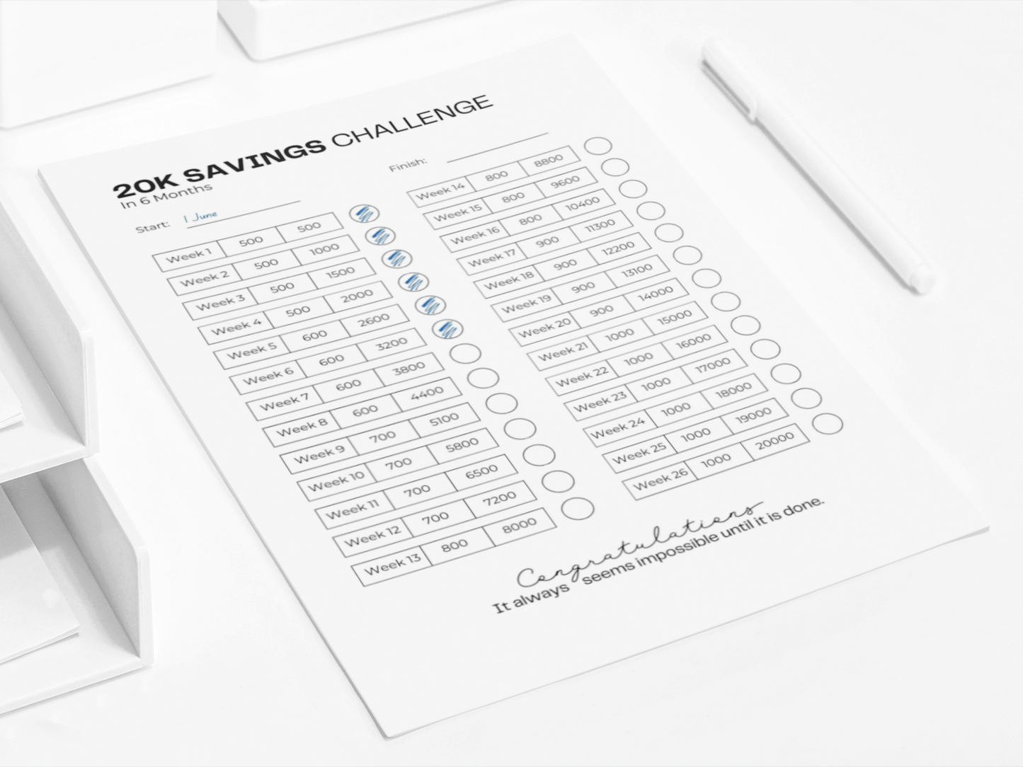 20K Savings Challenge | 26 Week Savings Challenge | Money Tracker