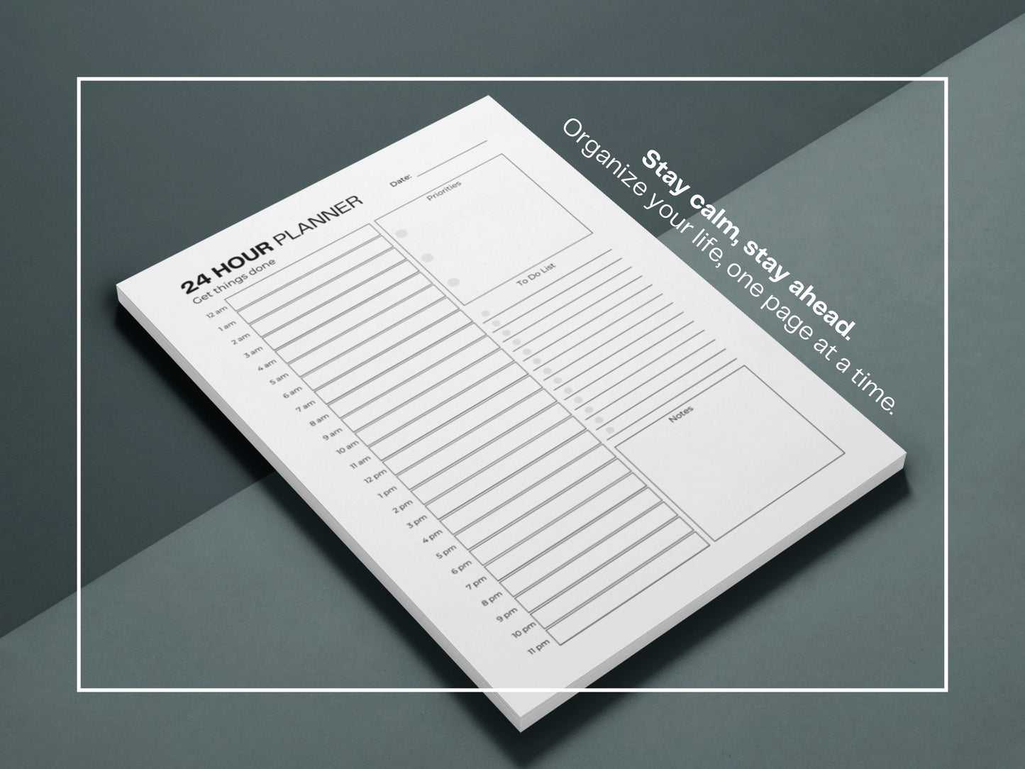 24 Hour Planner | Daily Schedule | Productivity Planner