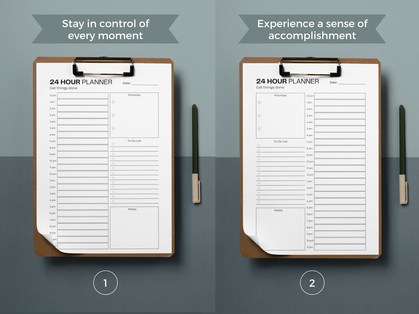 24 Hour Planner | Daily Schedule | Productivity Planner