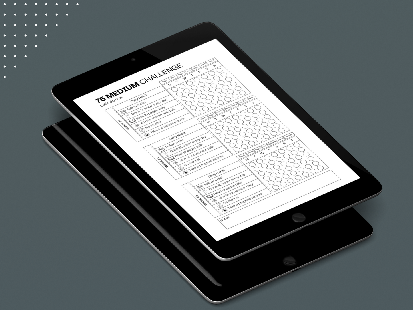 75 Medium Challenge Tracker | Weight Loss Challenge