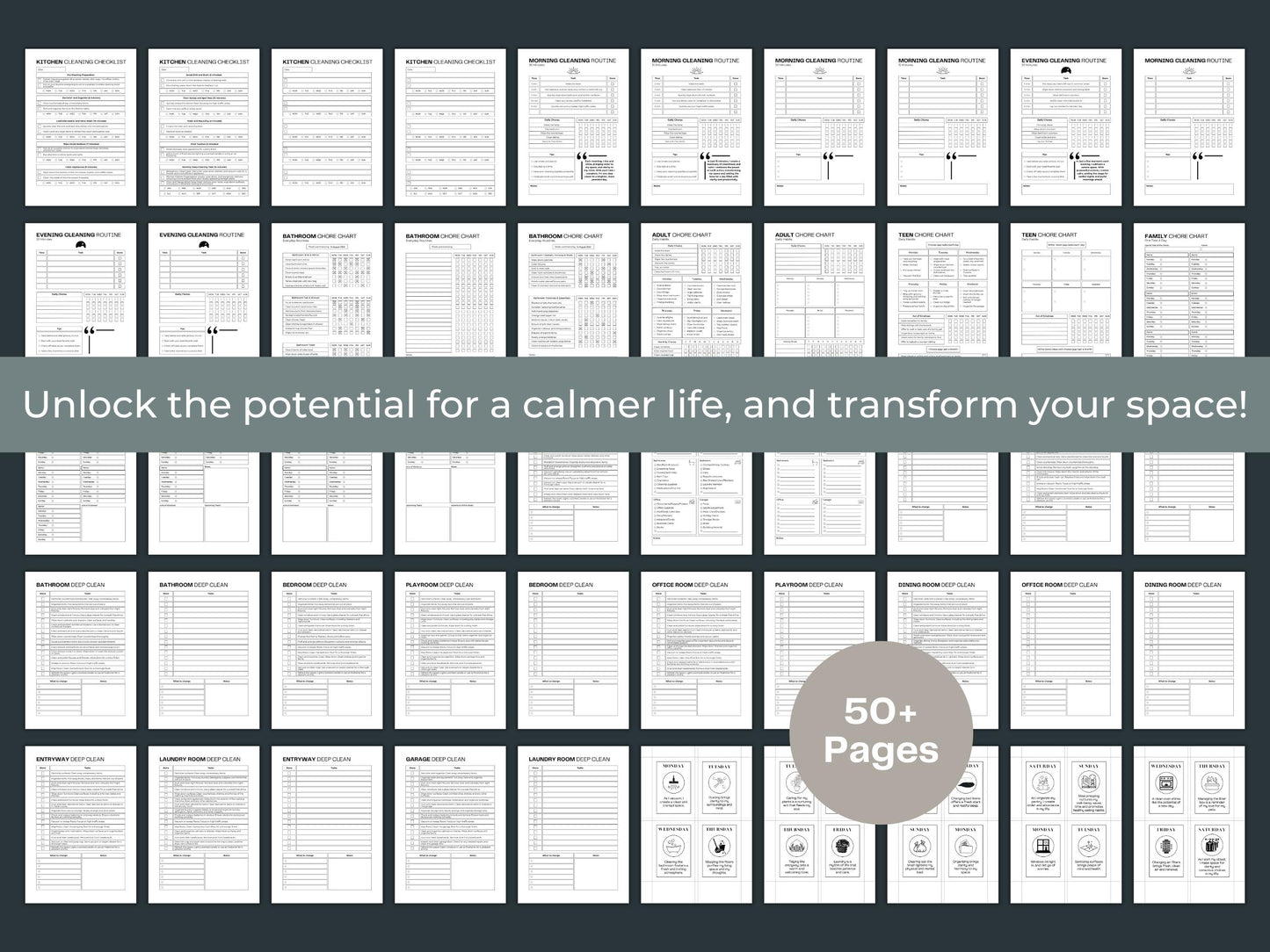 Cleaning Bundle for Individuals with ADHD | Cleaning Checklists
