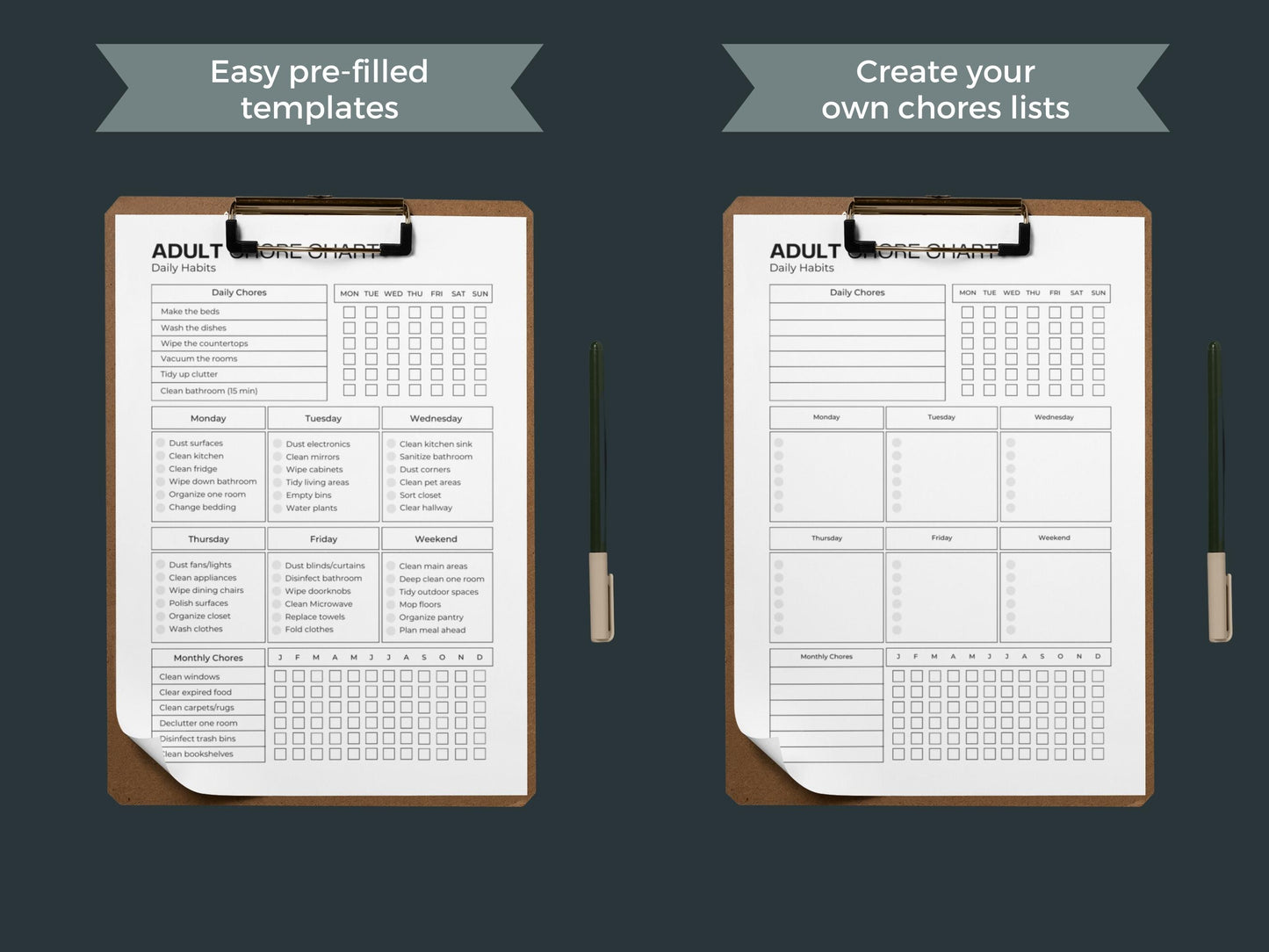 Cleaning Bundle for Individuals with ADHD | Cleaning Checklists
