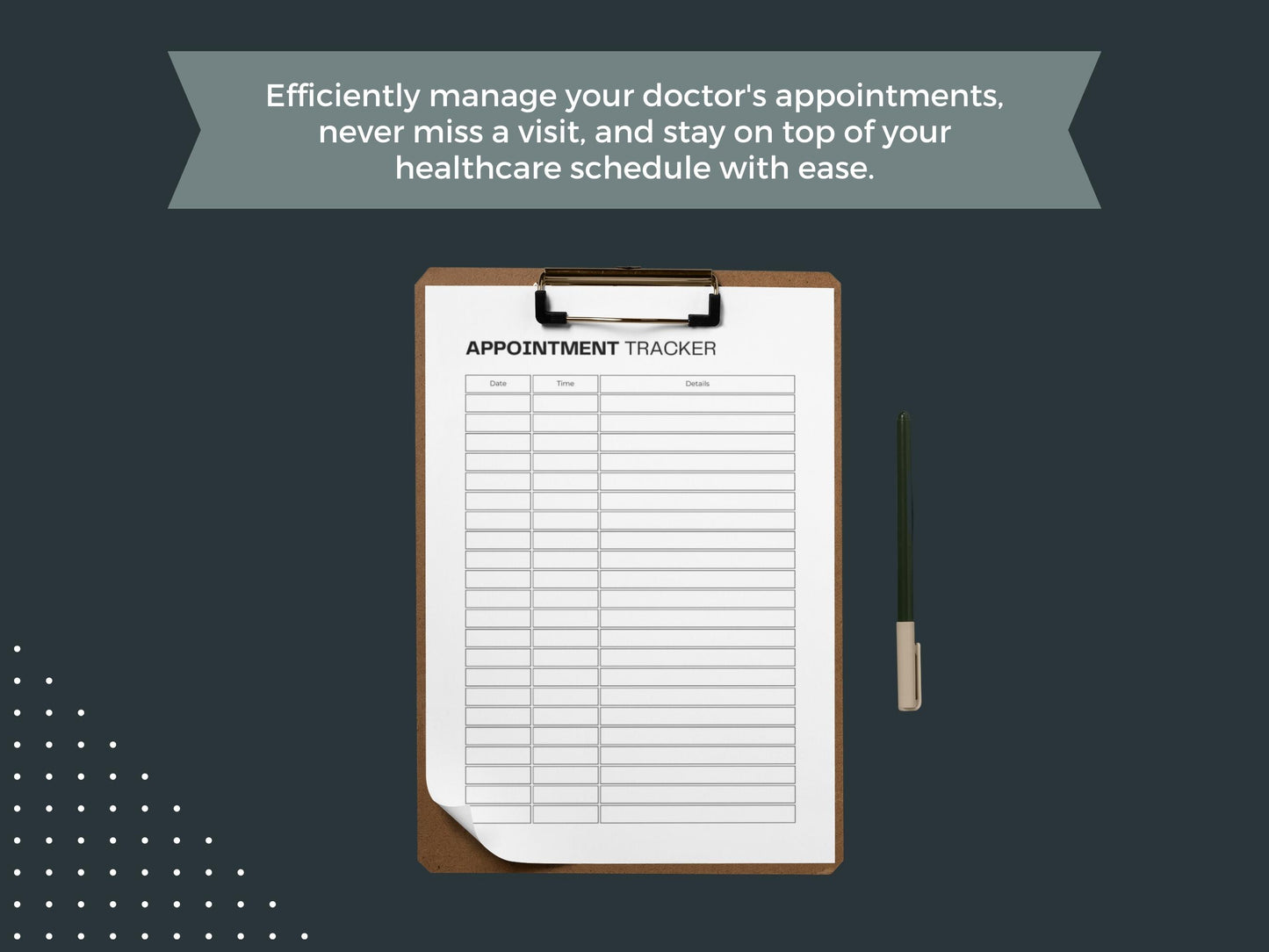 Appointment Tracker | Doctor Appointment Log | Medical Information