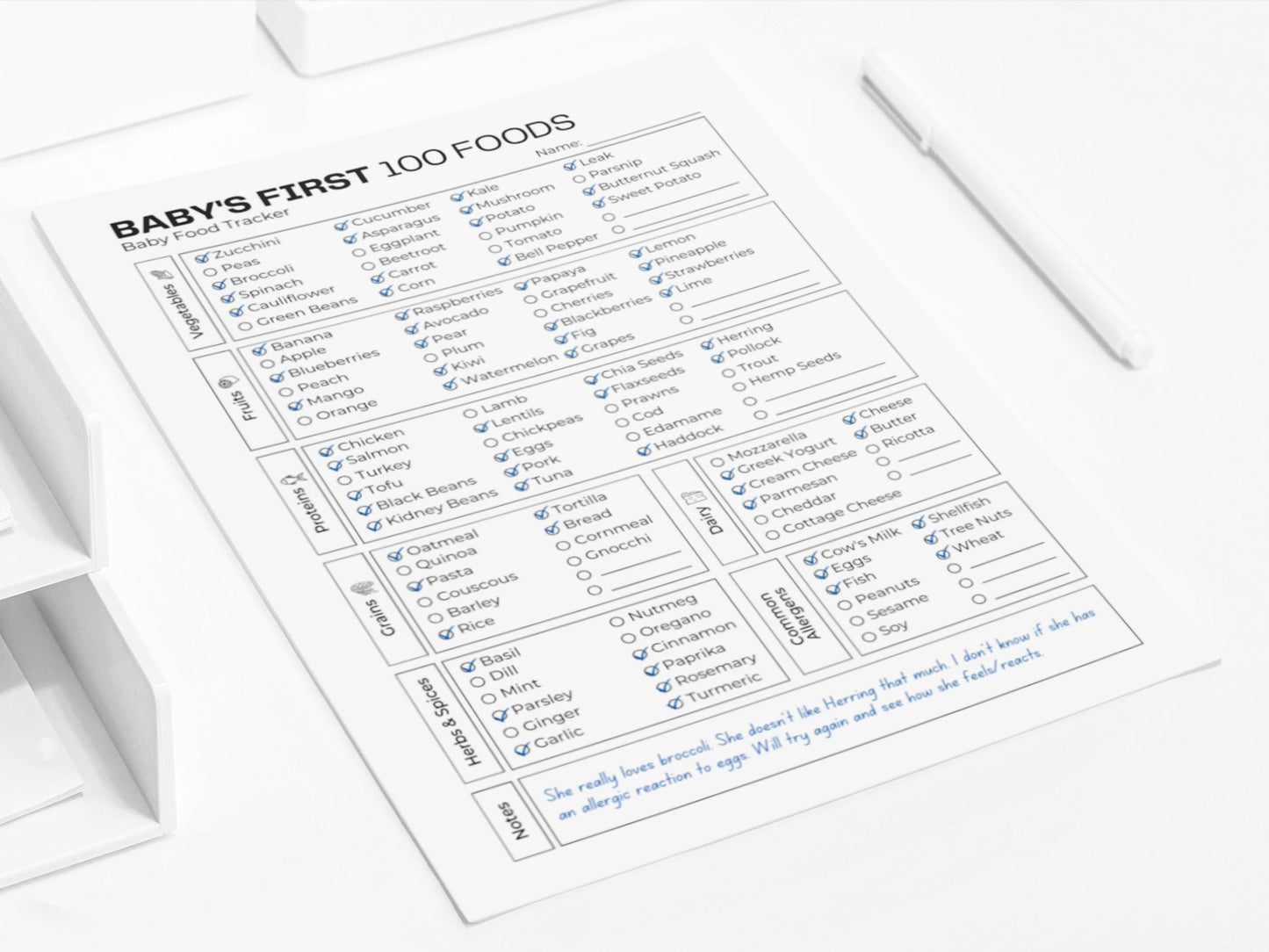 Baby's First 100 Foods | Baby Food Tracker | Baby Led Weaning