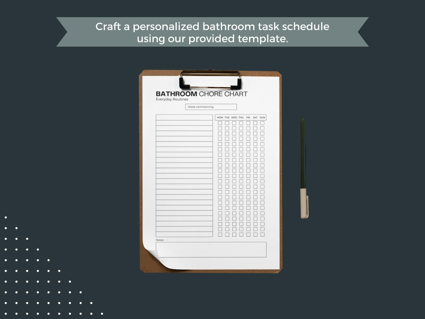 Bathroom Chore Chart | Printable Adult Chore Chart | ADHD Cleaning