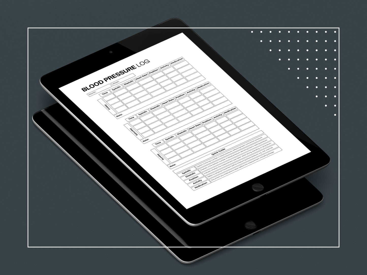 Blood Pressure Log | Blood Sugar Log | Health Tracker