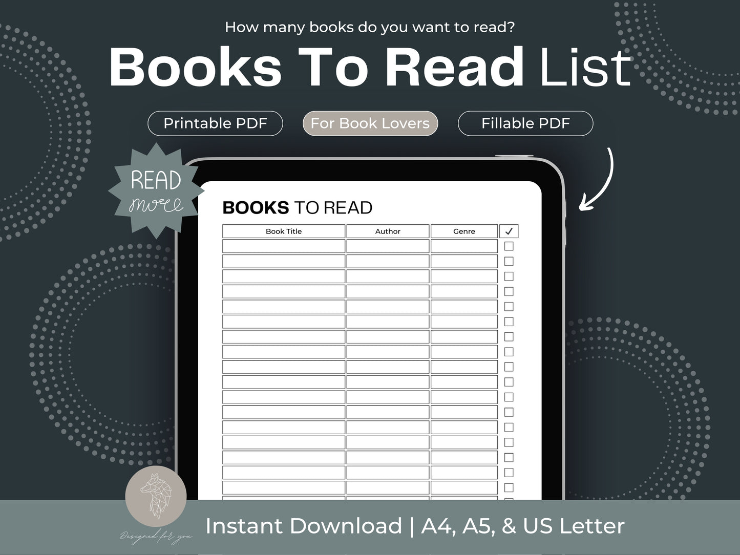 Books To Read List | Book Tracker | Book Journal | Reading Log