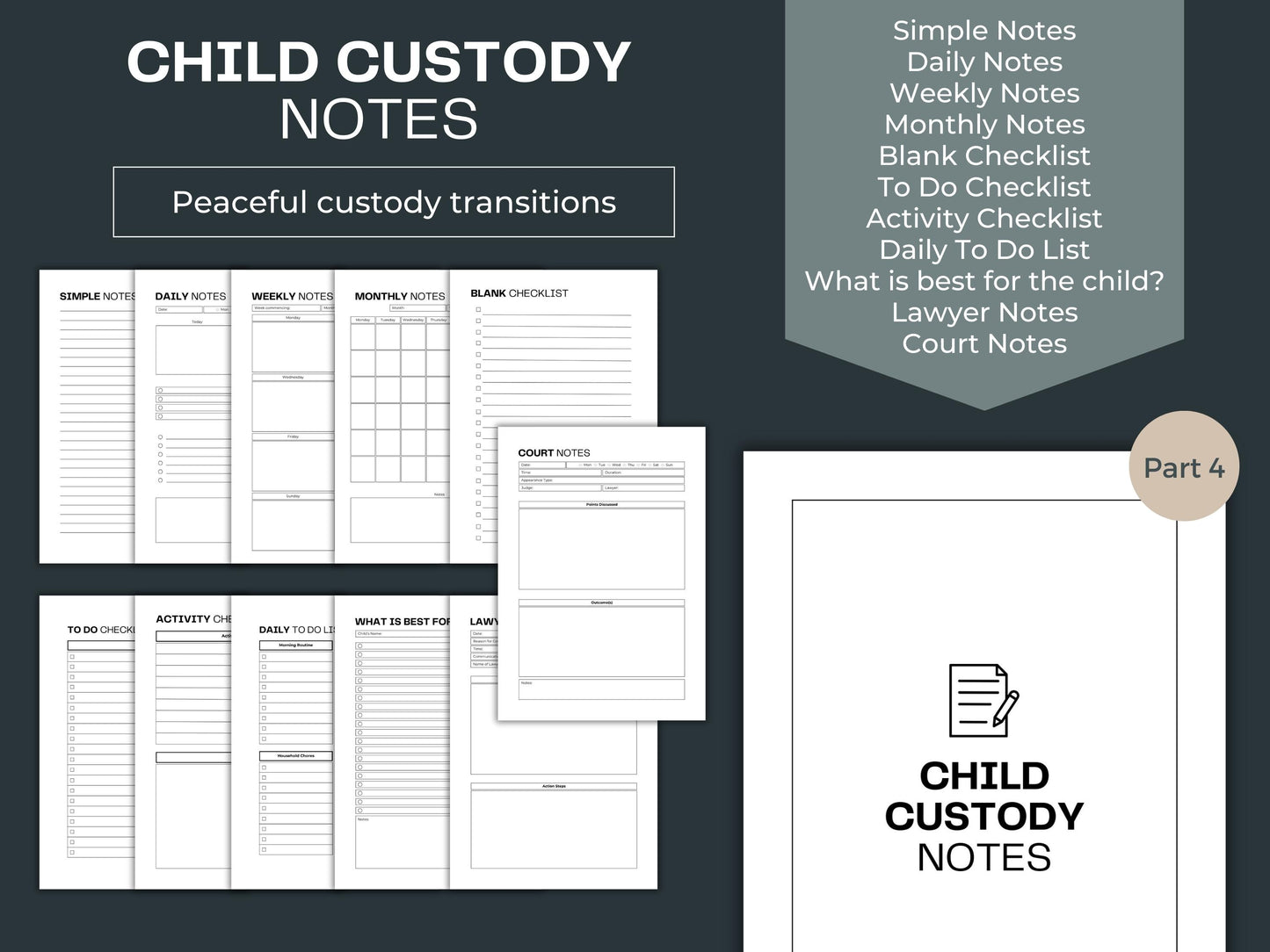 Child Custody Binder | Co-Parenting Planner