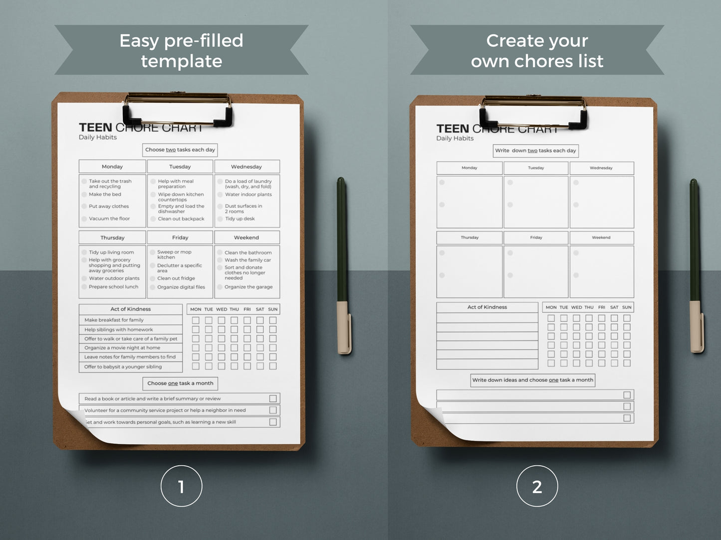 Chore Chart Bundle | Adult Chore Chart | Declutter Checklist