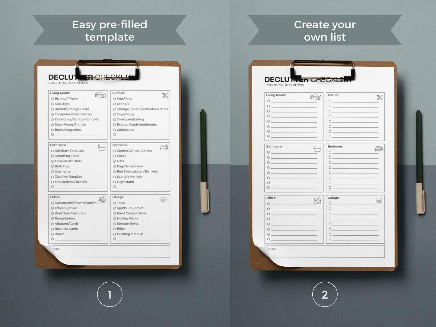 Chore Chart Bundle | Adult Chore Chart | Declutter Checklist
