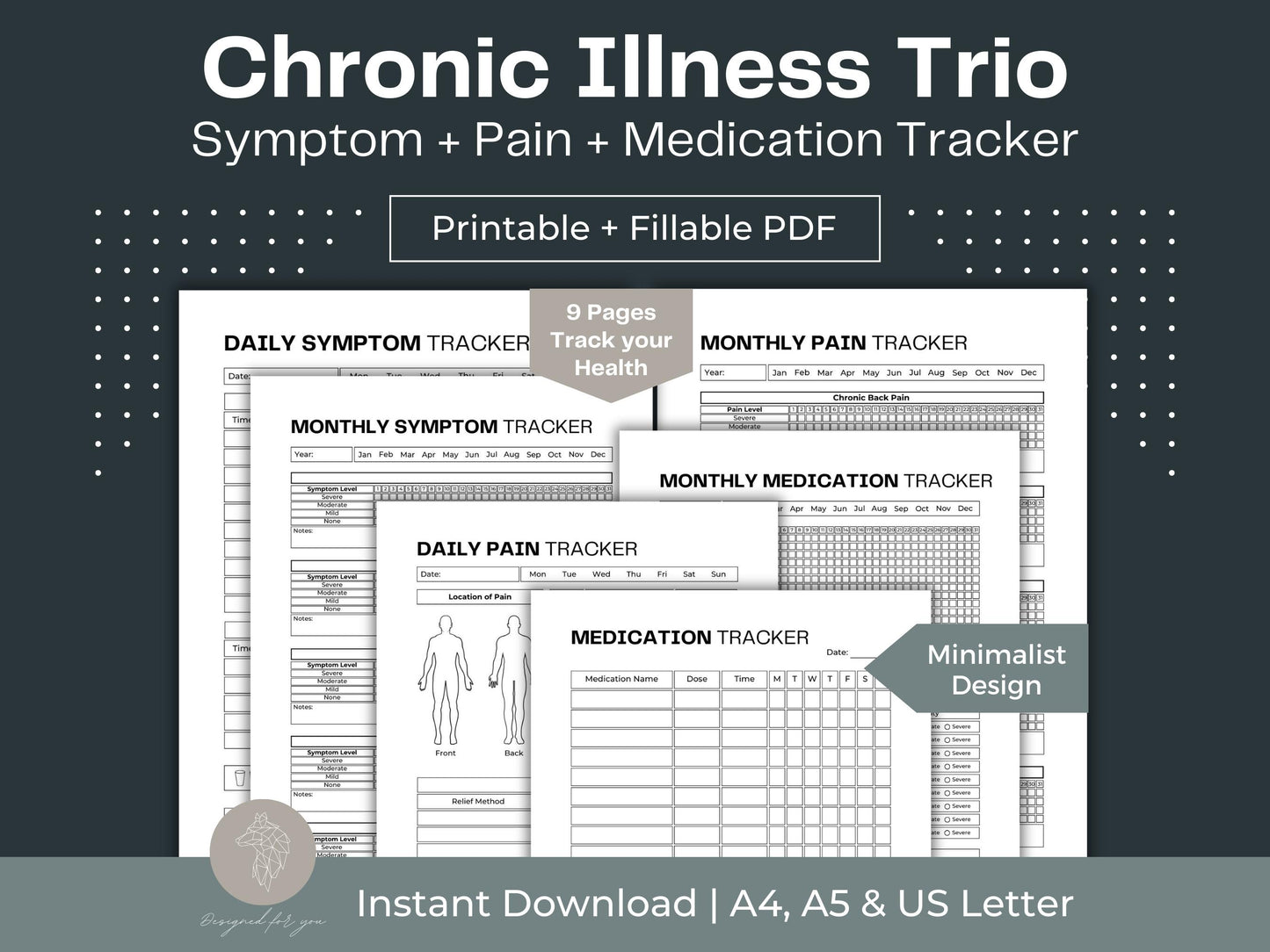 Chronic Illness Tracker | Symptom + Pain + Medication Tracker