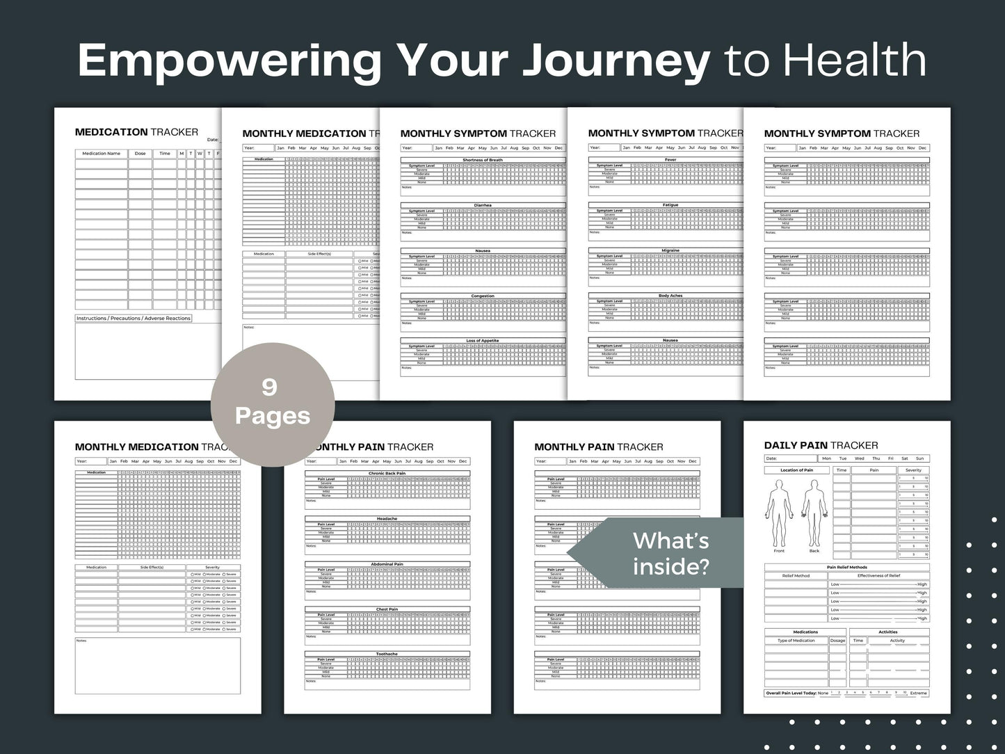 Chronic Illness Tracker | Symptom + Pain + Medication Tracker