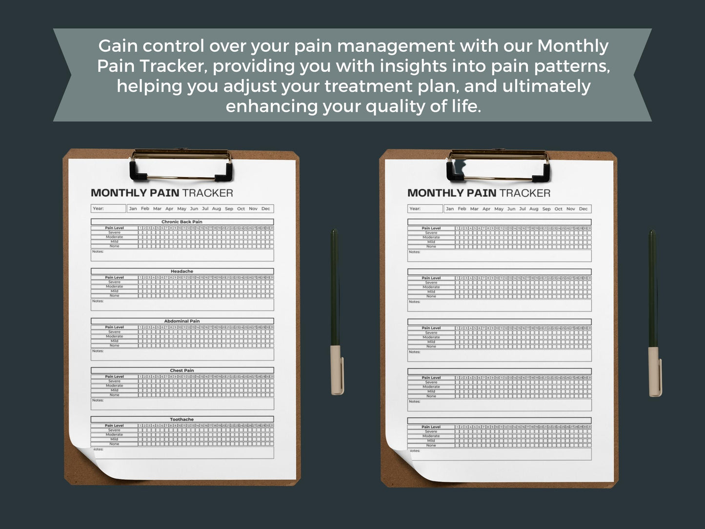 Chronic Illness Tracker | Symptom + Pain + Medication Tracker