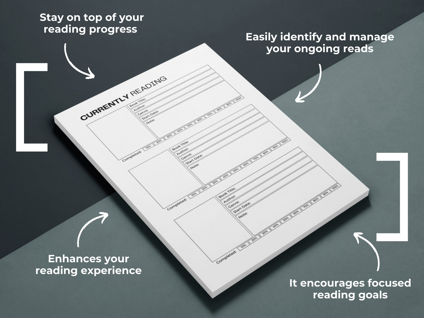 Currently Reading Template | Reading Planner Insert | Book Planner