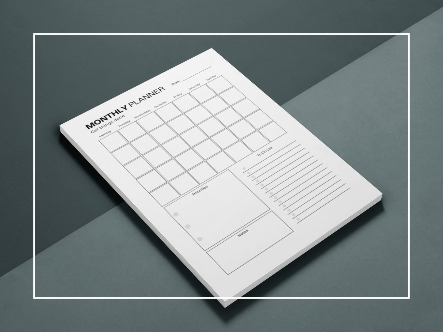 Printable Daily Planner, Weekly Planner, Monthly Planner