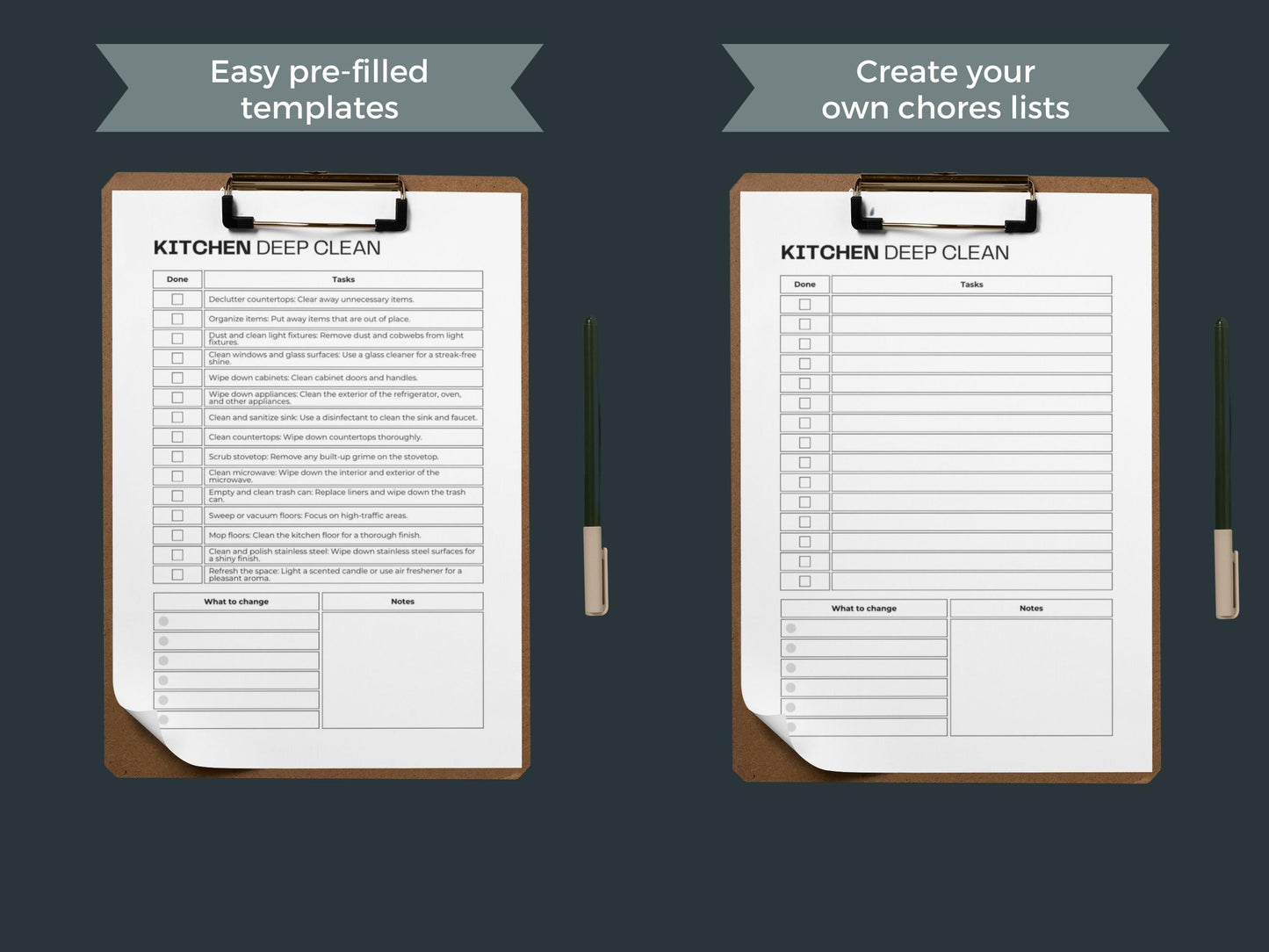 Deep Clean Checklists | Printable ADHD Cleaning Checklists
