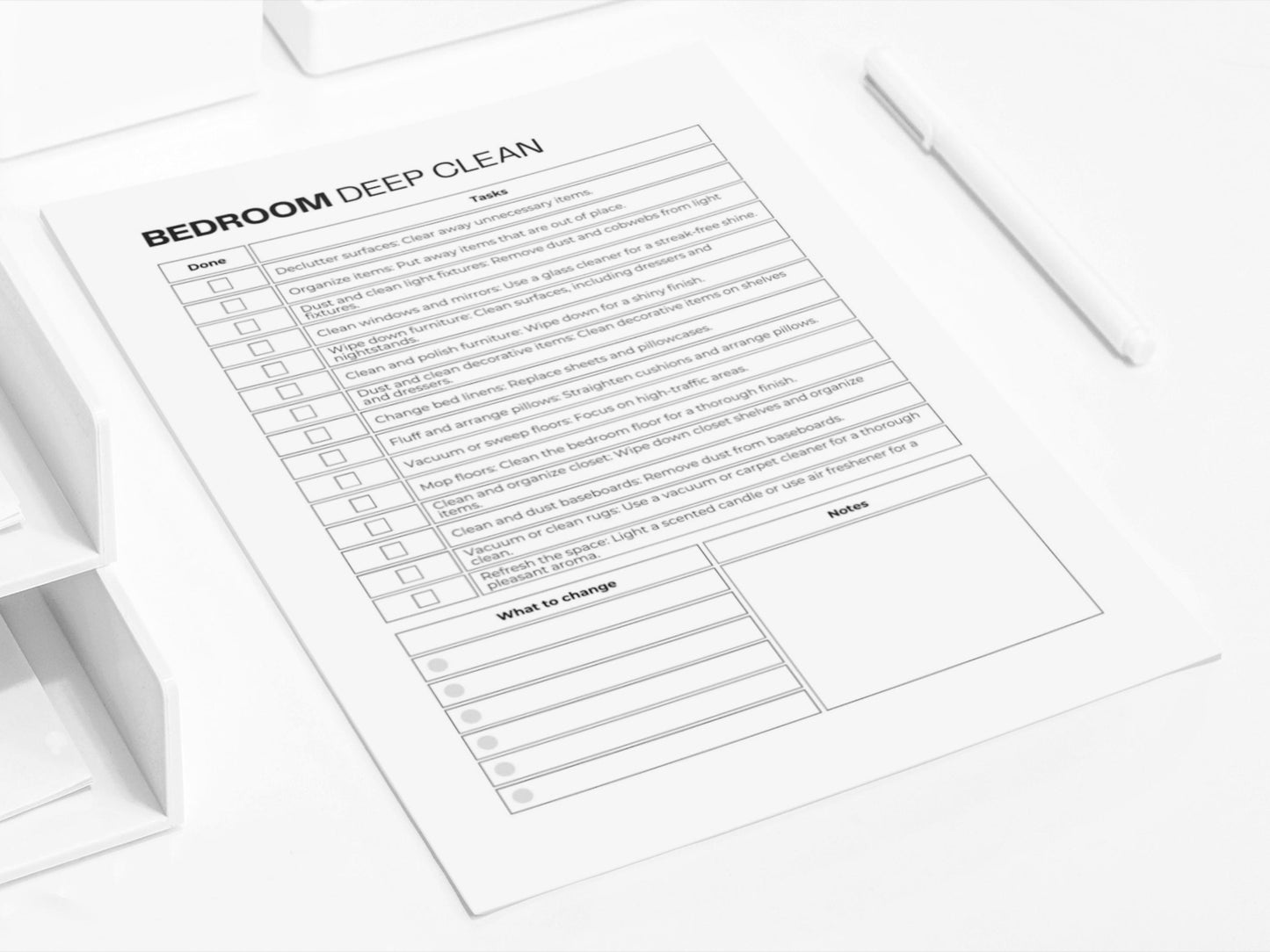 Deep Clean Checklists | Printable ADHD Cleaning Checklists