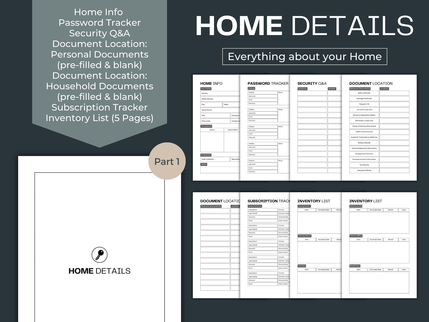 Emergency Binder Printable | Household Organization Binder