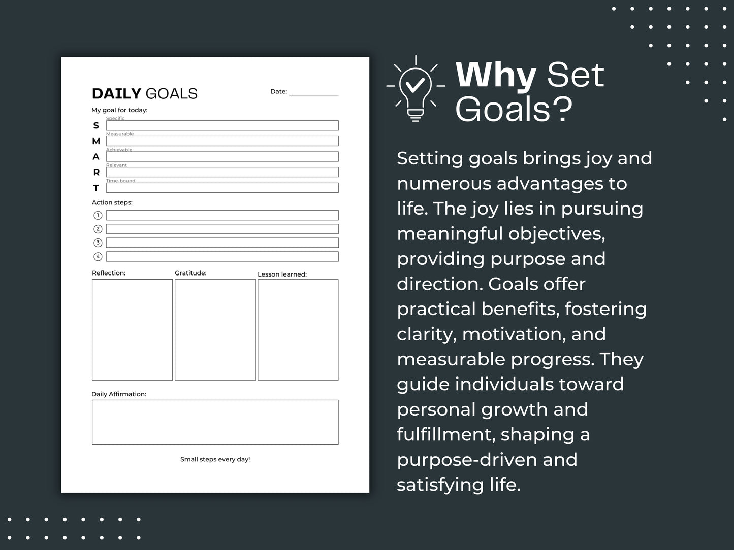 Goal Setting Worksheet | Goals Planner | Goal Setting Template