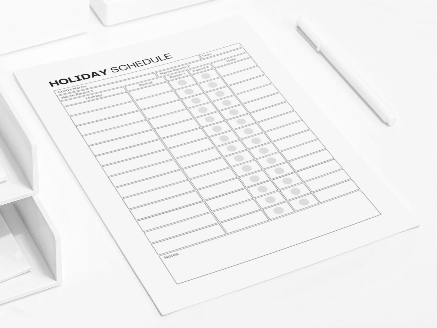 Holiday Schedule | Child Custody Planner | Single Parent Support