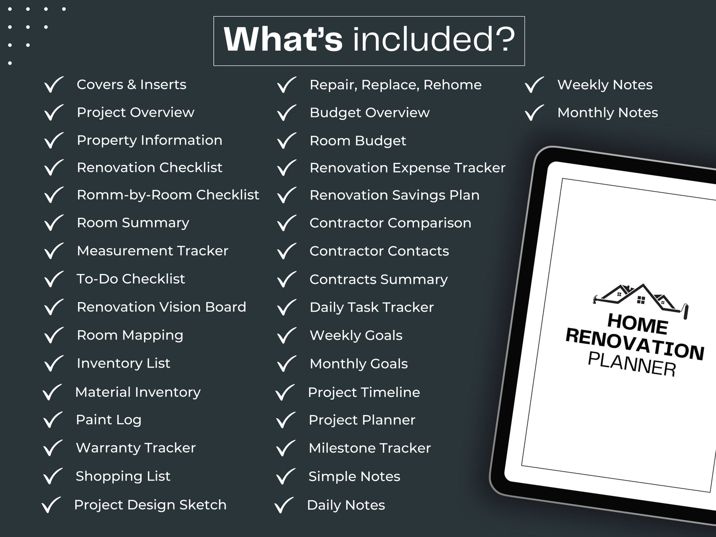 Home Renovation Planner | Home Improvement | Home Project Planner