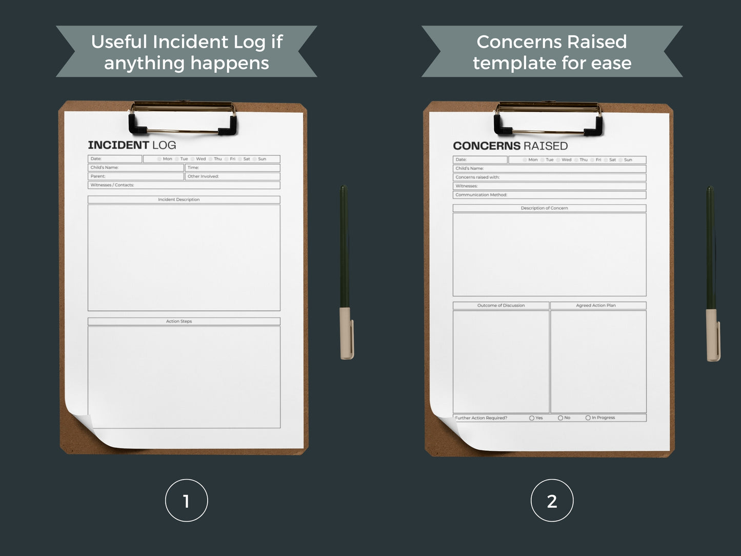 Incident Log | Concerns Raised Template | Child Custody Planner