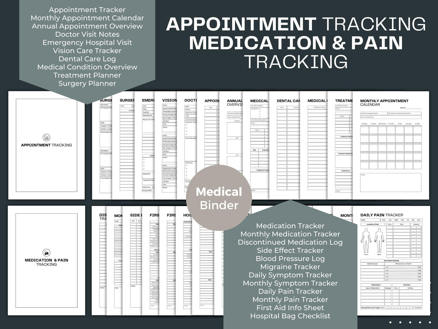 Life Binder Bundle | Emergency Binder | Printable Medical Binder
