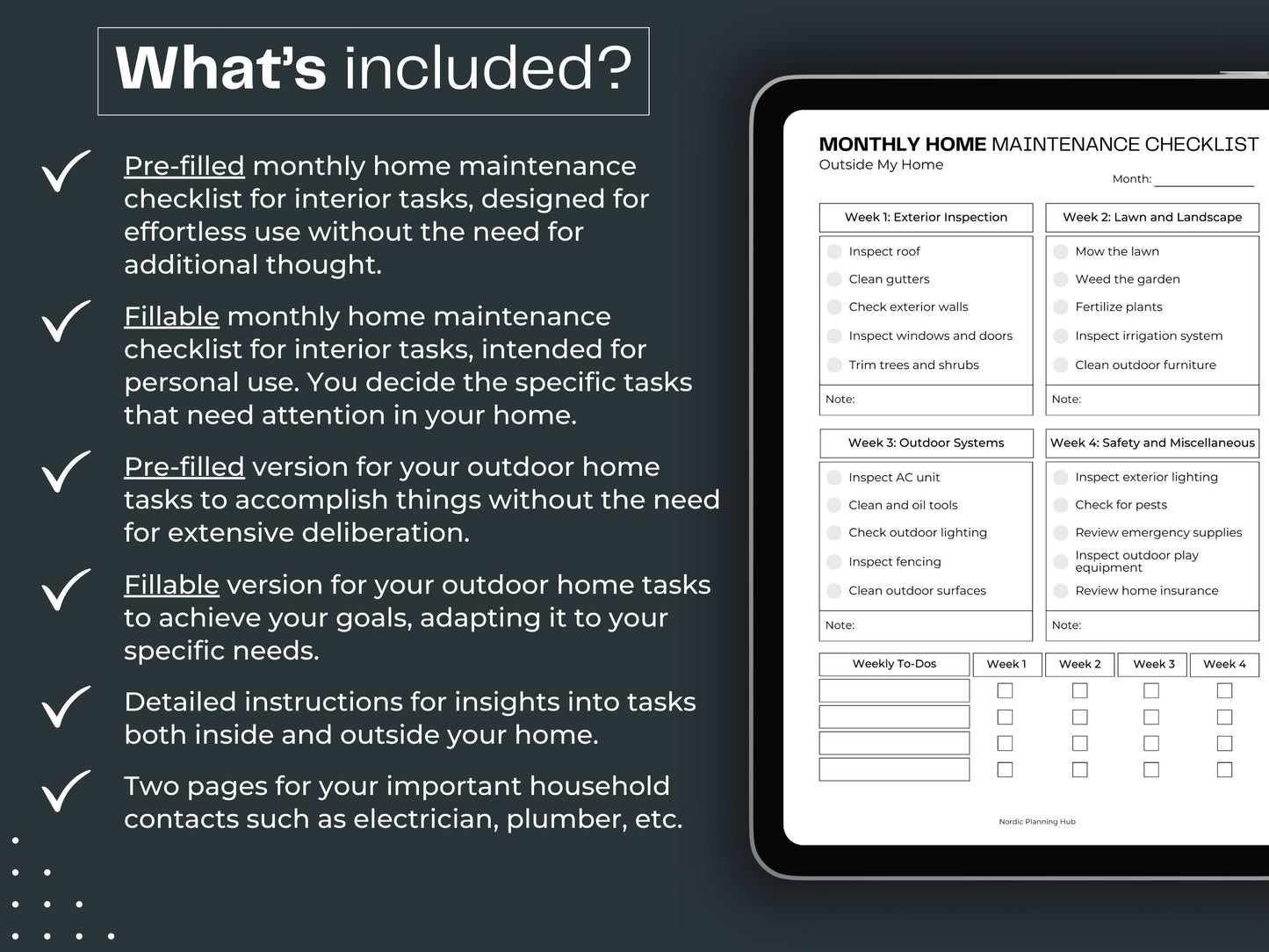 Monthly Home Maintenance Checklist | Home Maintenance Planner