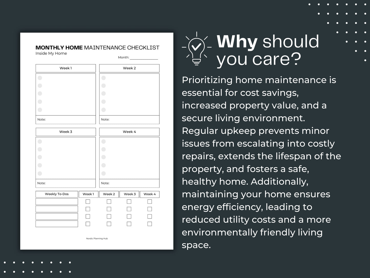 Monthly Home Maintenance Checklist | Home Maintenance Planner