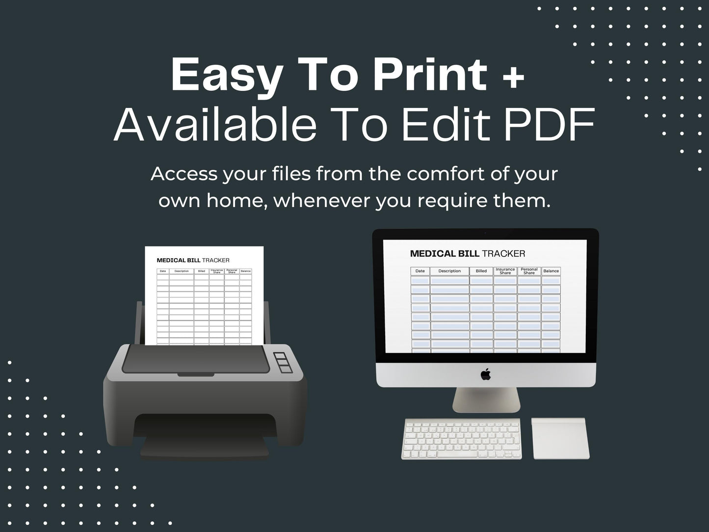 Medical Bill Tracker | Bill Payment Checklist | Expense Tracker