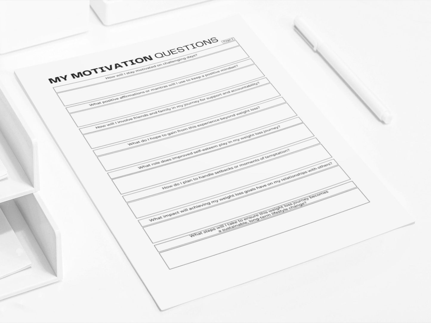 Weight Loss My Motivation Questions | Printable Weight Loss Motivation