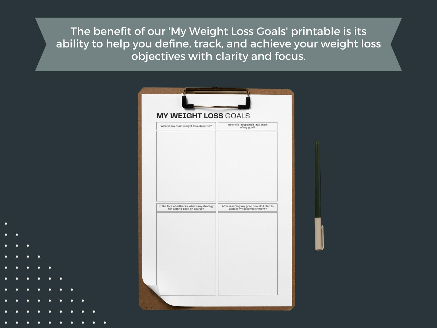 My Weight Loss Goals | Printable Weight Loss Motivation