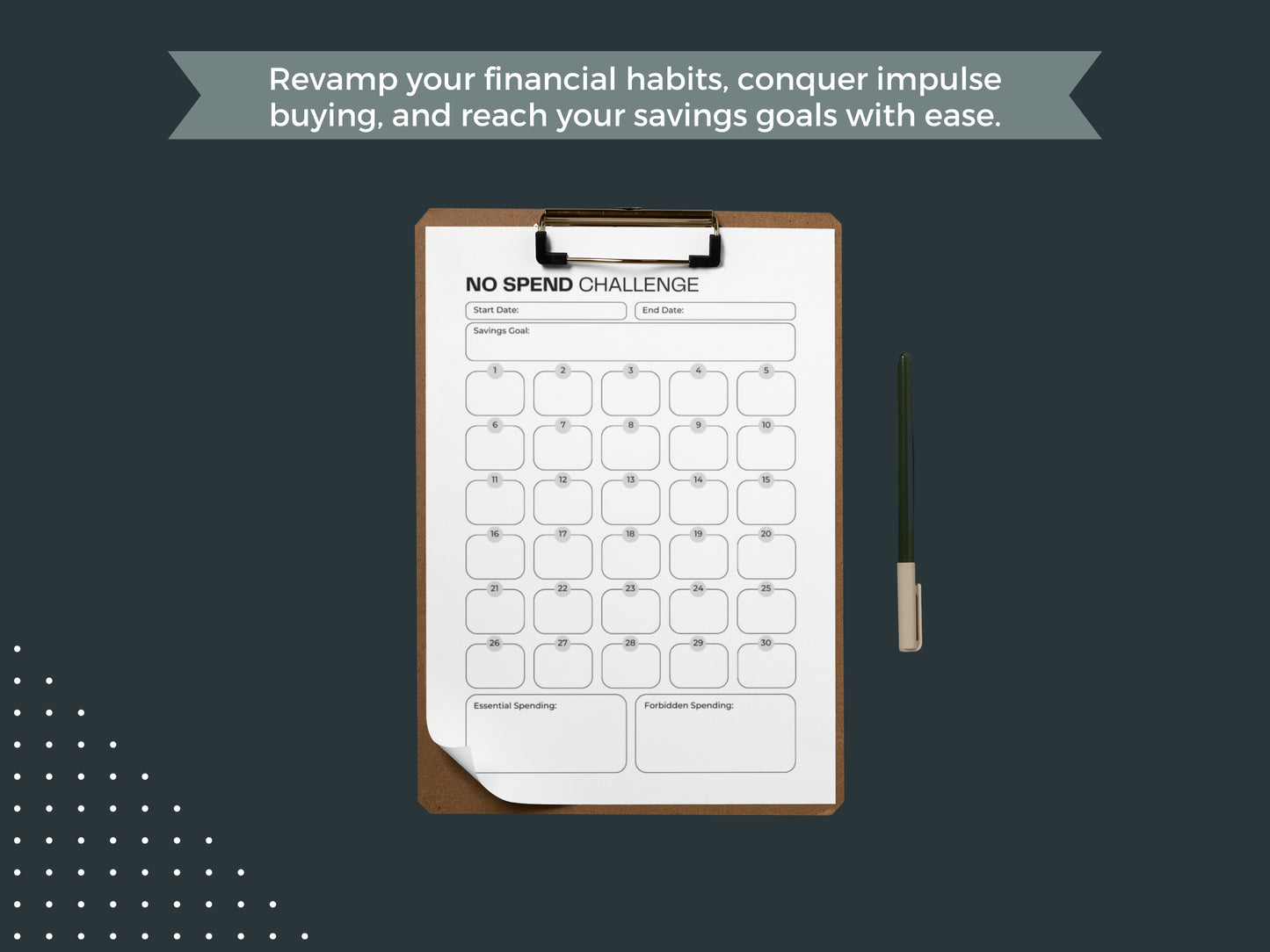 No Spend Challenge | No Spend Day Tracker | Save Money Challenge