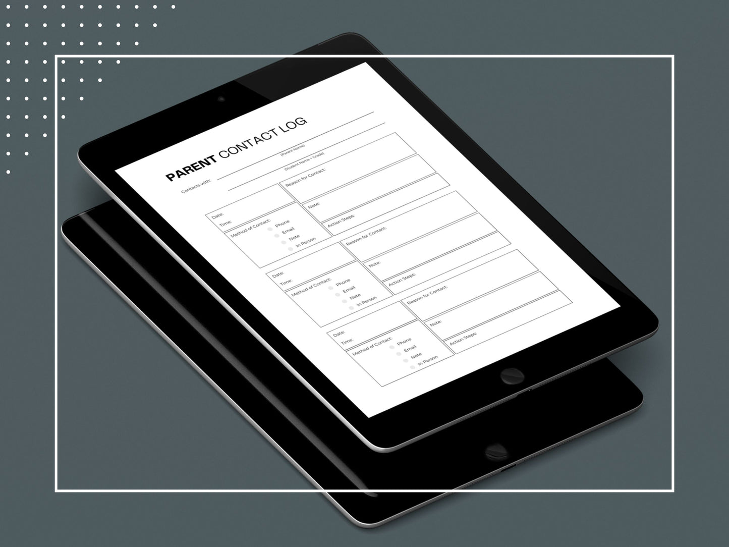 Parent Contact Log | Printable Communication Log | Contact Paper