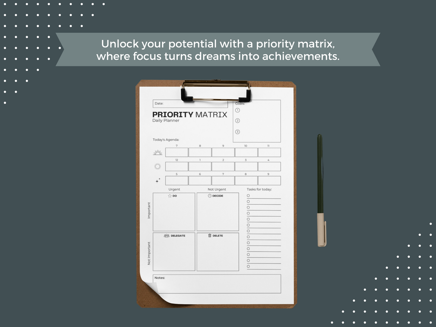 Priority Matrix | Eisenhower Matrix | Productivity Planner
