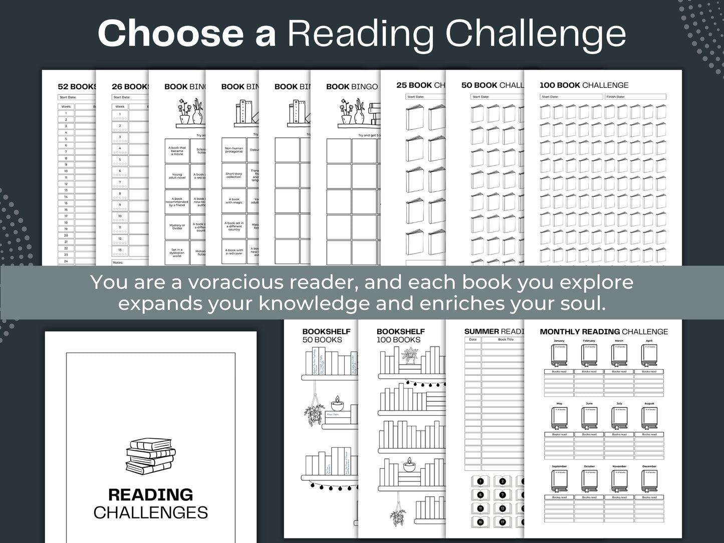 Reading Journal Bundle | Reading Tracker | Book Reading Planner