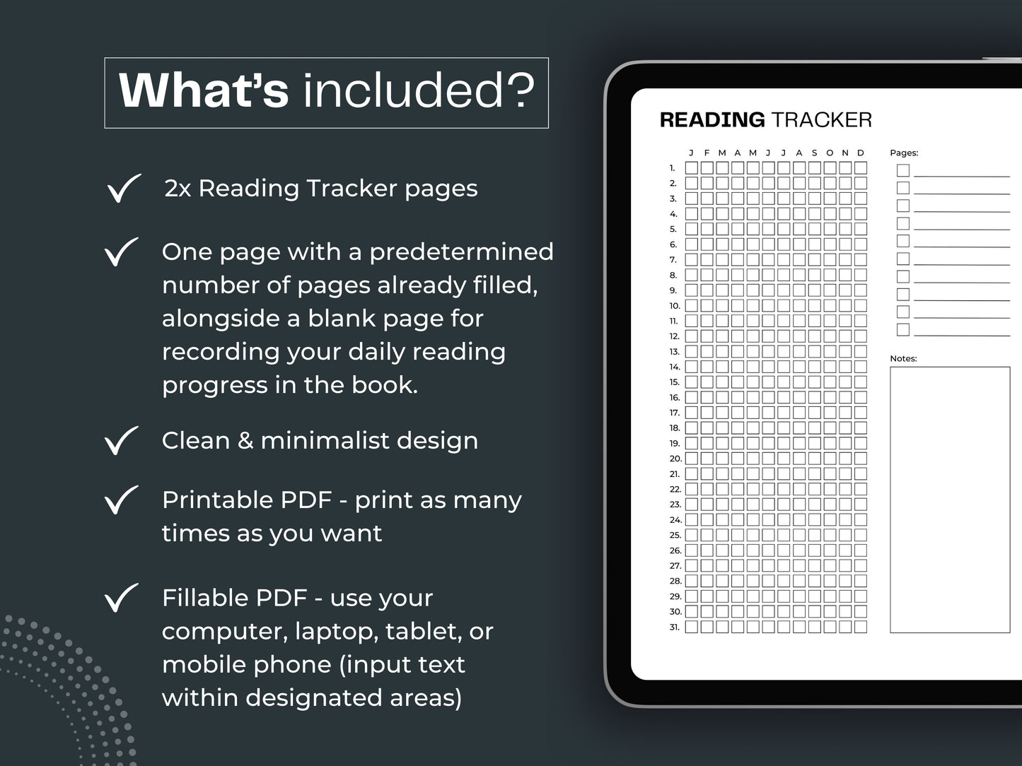 Reading Tracker Printable | Reading Planner Insert | Reading Planner