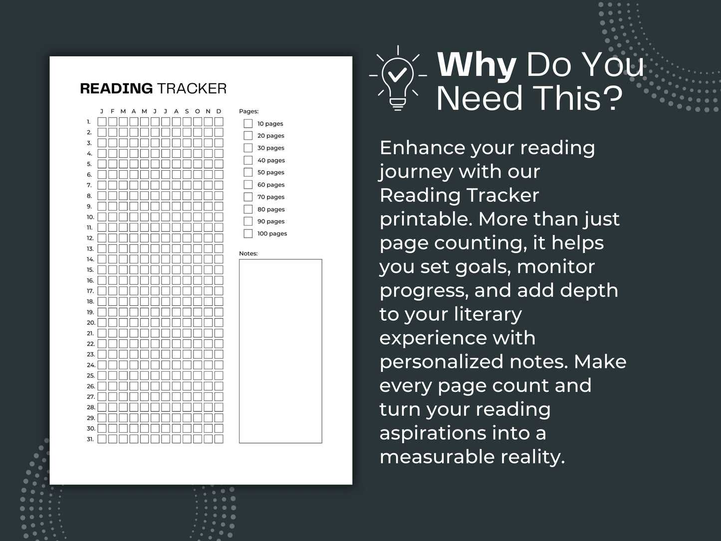 Reading Tracker Printable | Reading Planner Insert | Reading Planner