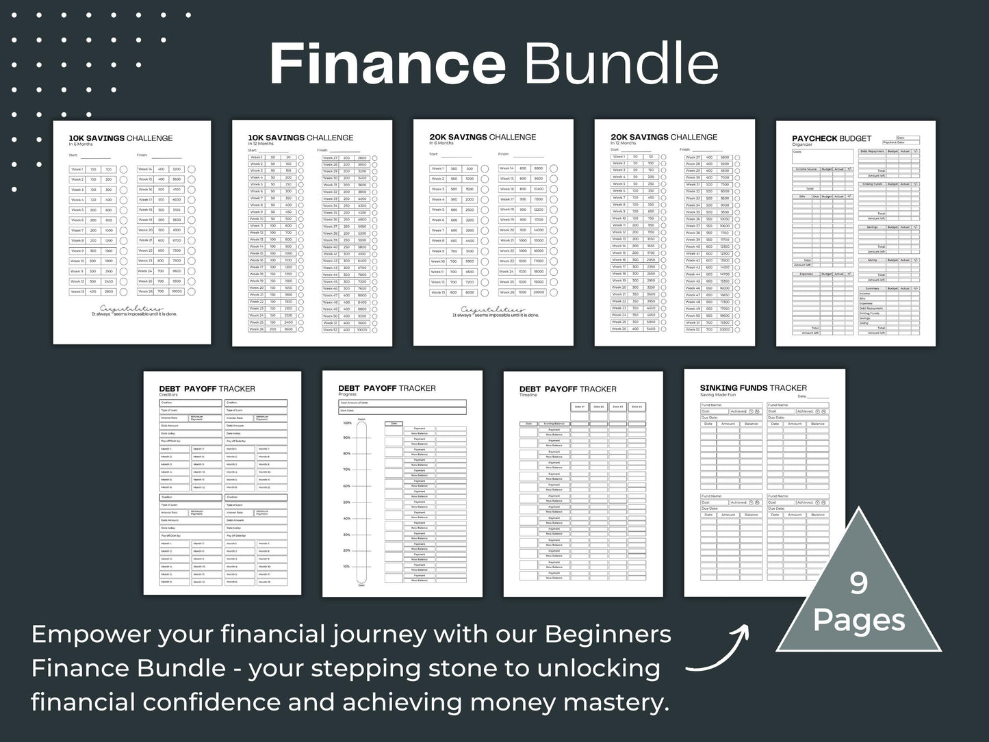 Starter Finance Bundle | Money Savings Challenge | Finance Planner
