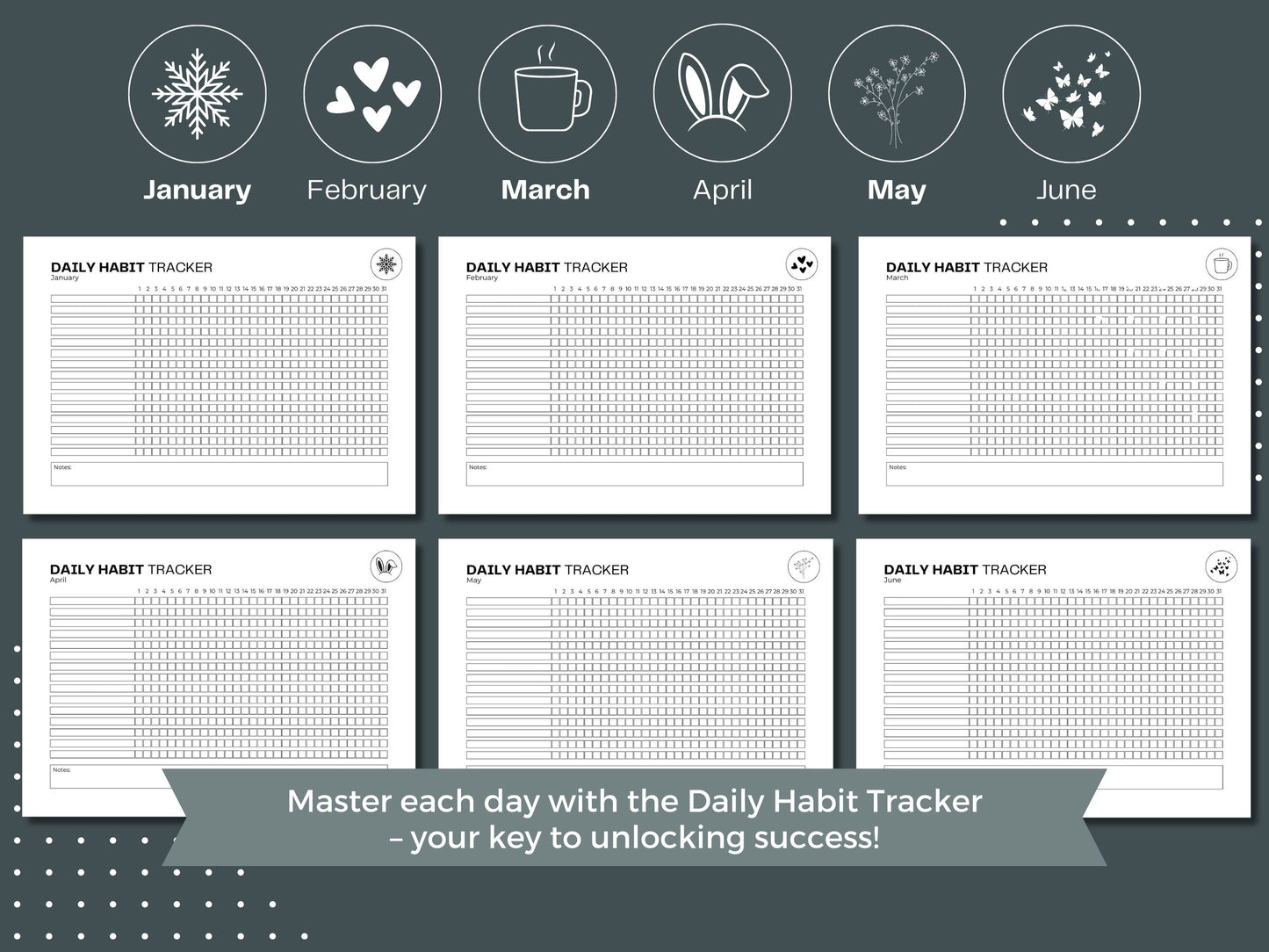 Starter Productivity Bundle | Productivity Planner | Habit Tracker