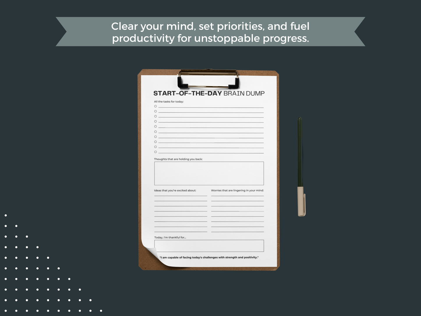 Start-of-the-Day Brain Dump Planner | ADHD Morning Brain Dump