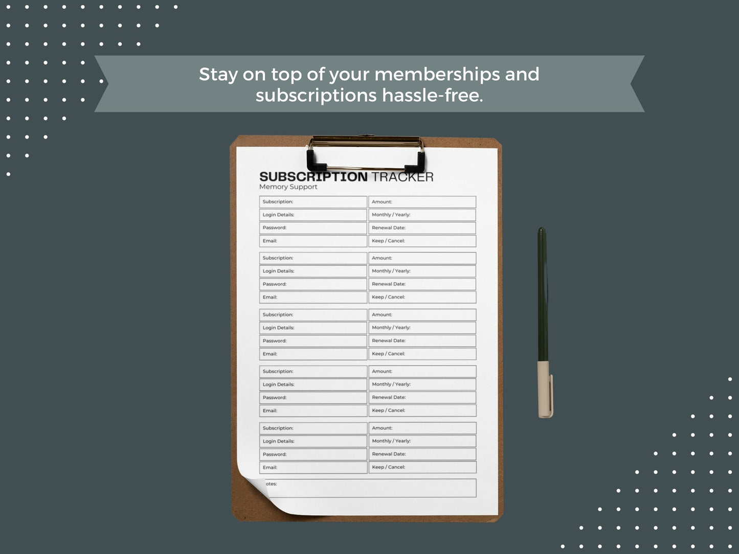 Subscription Tracker | Membership Tracker | Payment Tracker