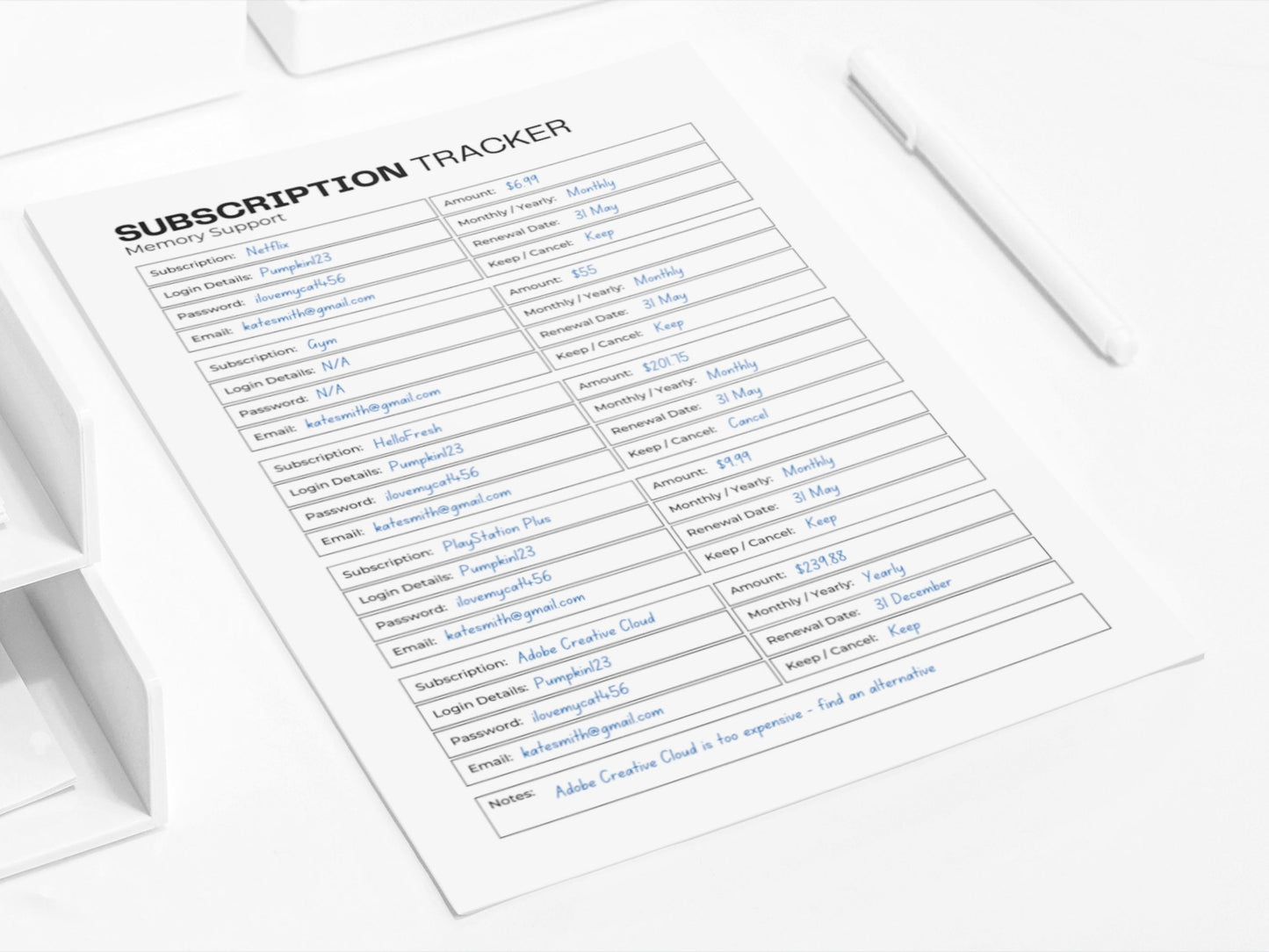 Subscription Tracker | Membership Tracker | Payment Tracker