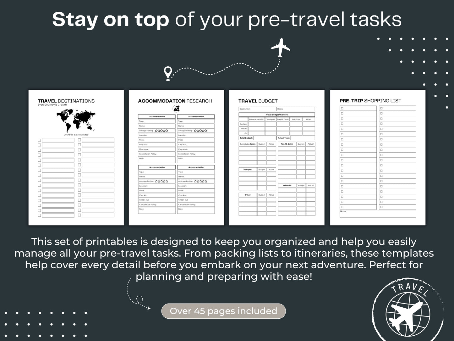 Printable Travel Planner | Travel Itinerary | Plan your next trip