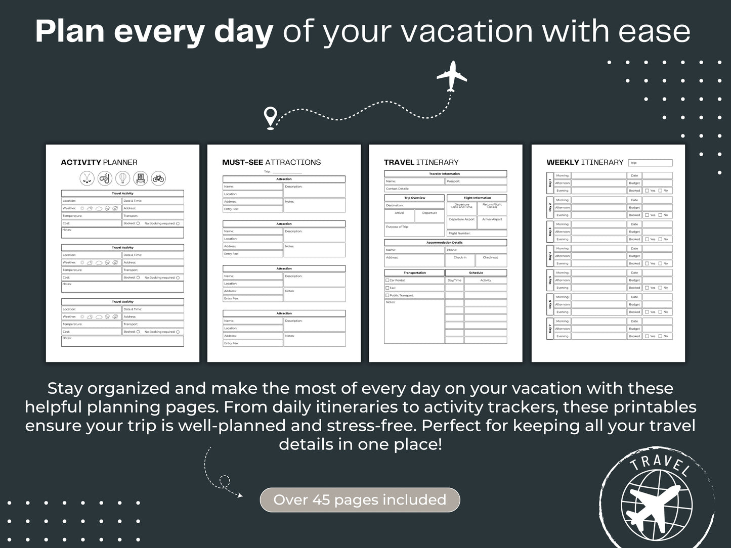 Printable Travel Planner | Travel Itinerary | Plan your next trip
