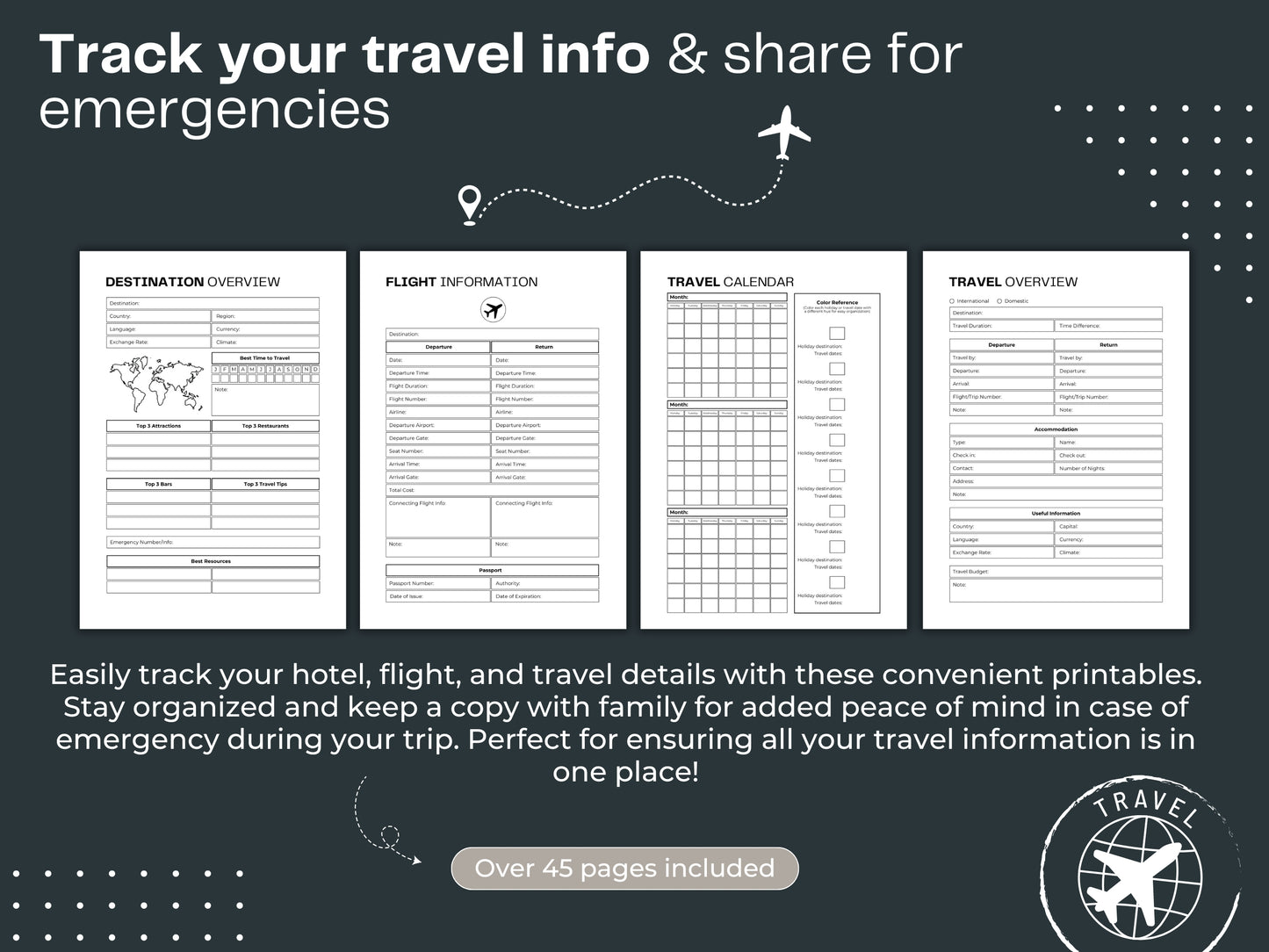Printable Travel Planner | Travel Itinerary | Plan your next trip
