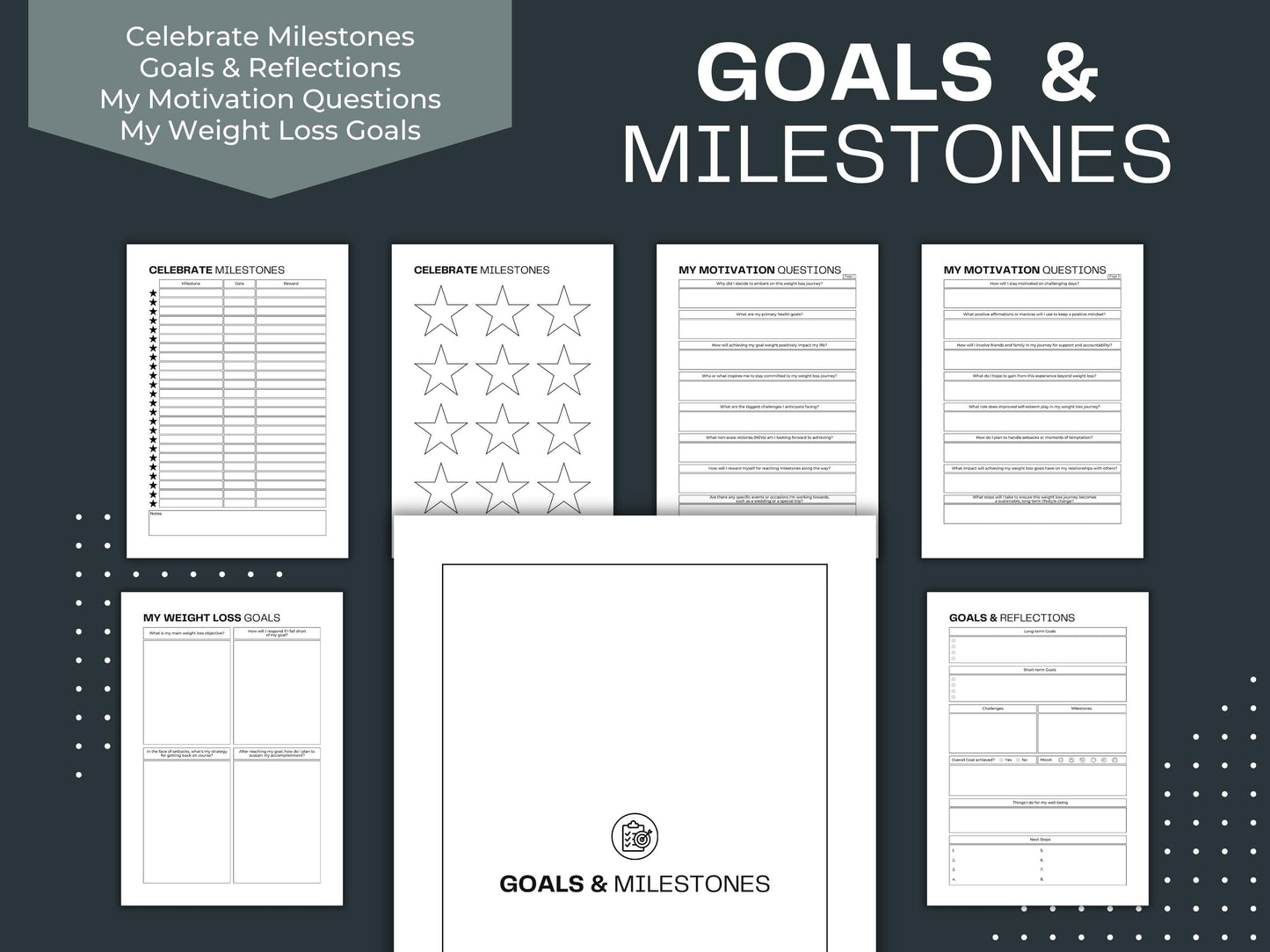 Weight Loss Journal | Fitness Planner | Weight Loss Planner Pages