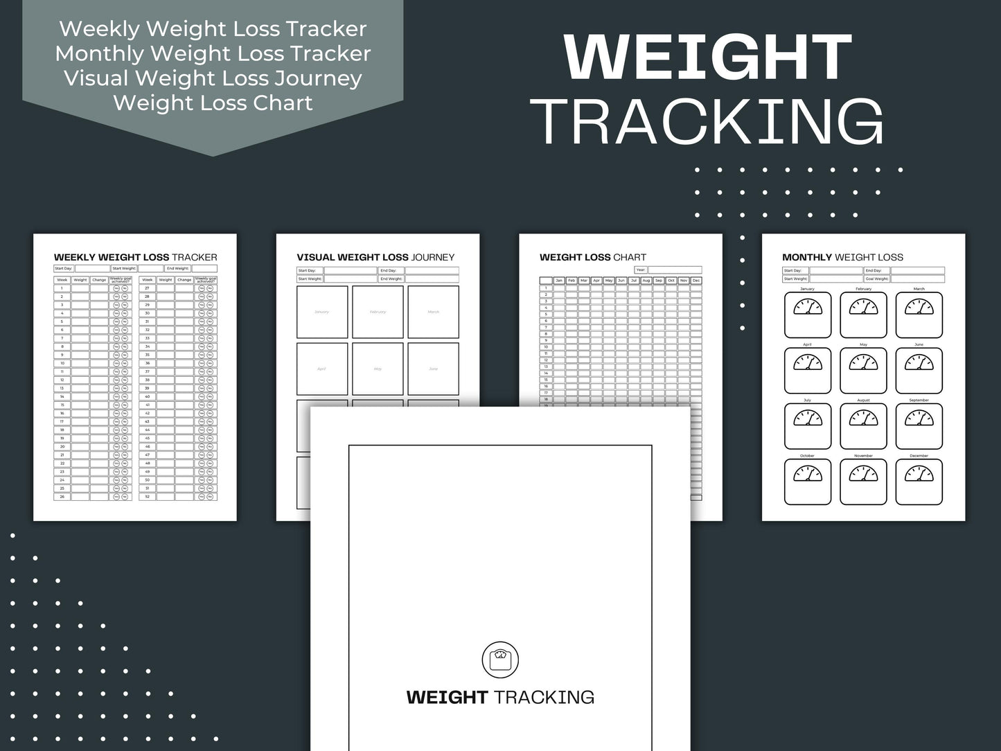 Weight Loss Journal | Fitness Planner | Weight Loss Planner Pages