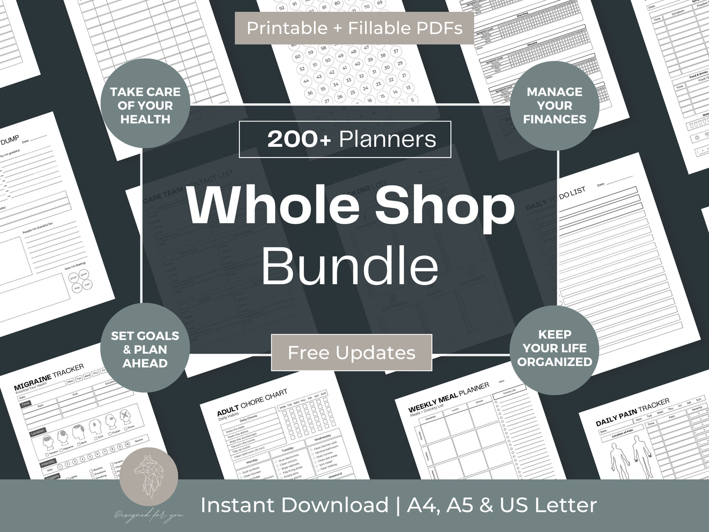 Whole Shop Bundle | Emergency Binder | Money Finance Planner